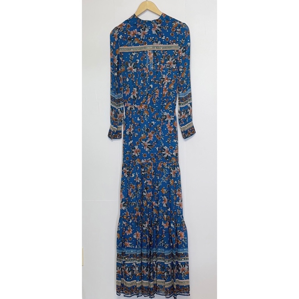 NWT VERONICA BEARD Sama Tiered Floral-print Fil Coupé Silk Georgette Maxi Dress - Picture 9 of 15